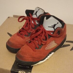 Jordan Kids Red and Black Sneakers